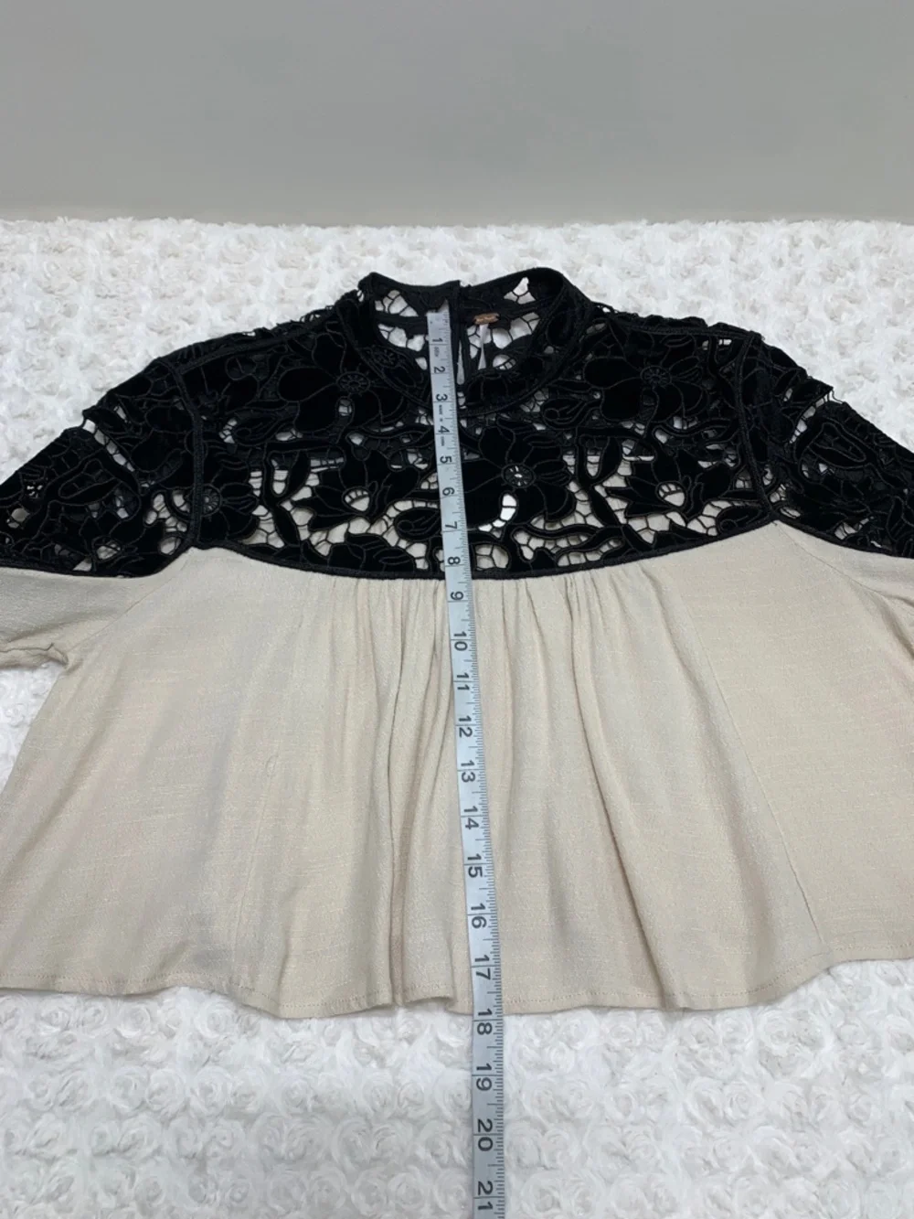 Free People Velvet Lace Cropped Swing Top Sz 4